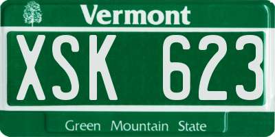 VT license plate XSK623