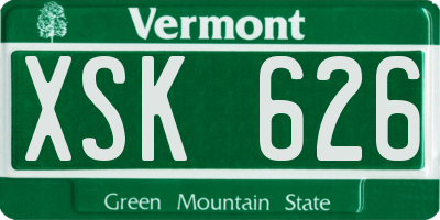 VT license plate XSK626