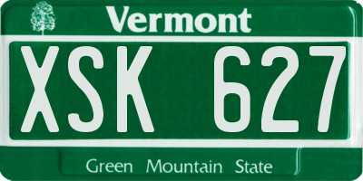 VT license plate XSK627