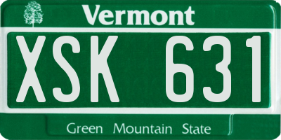 VT license plate XSK631
