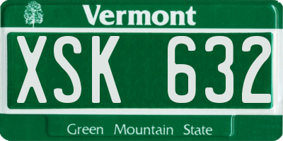 VT license plate XSK632