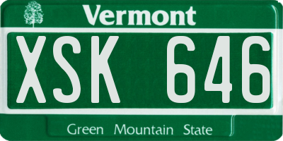VT license plate XSK646