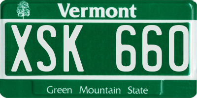 VT license plate XSK660
