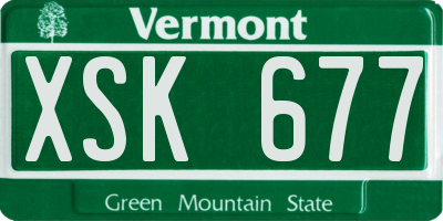 VT license plate XSK677