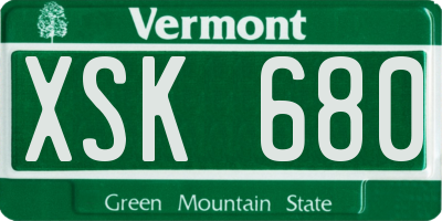 VT license plate XSK680