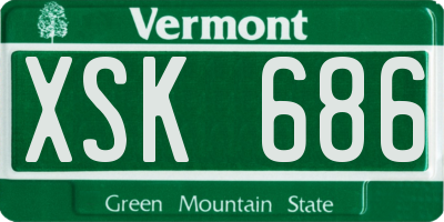 VT license plate XSK686