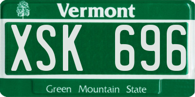 VT license plate XSK696