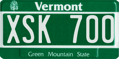 VT license plate XSK700
