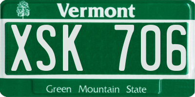 VT license plate XSK706