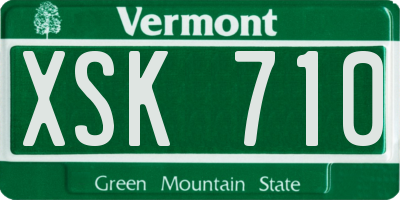 VT license plate XSK710