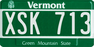 VT license plate XSK713