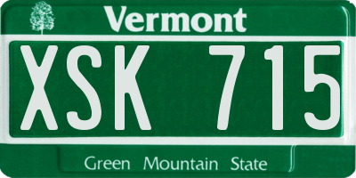 VT license plate XSK715