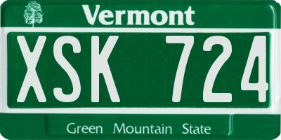 VT license plate XSK724