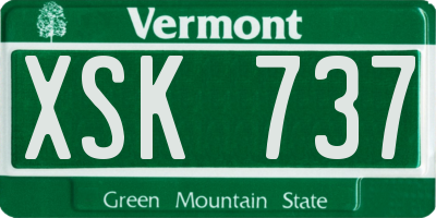 VT license plate XSK737