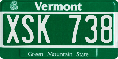 VT license plate XSK738
