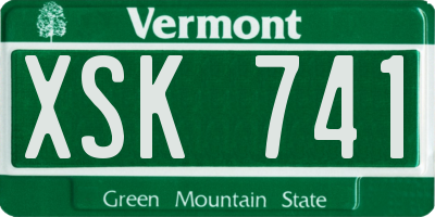 VT license plate XSK741