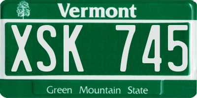VT license plate XSK745