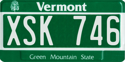 VT license plate XSK746