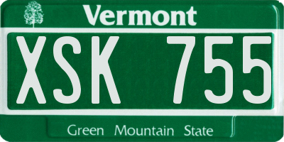 VT license plate XSK755