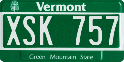 VT license plate XSK757