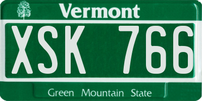 VT license plate XSK766