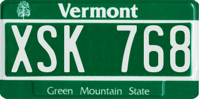 VT license plate XSK768