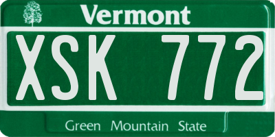 VT license plate XSK772