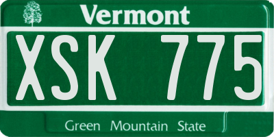 VT license plate XSK775