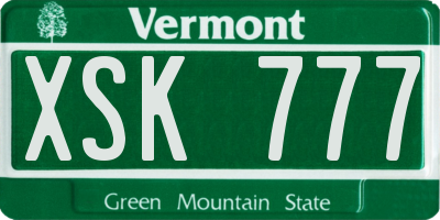 VT license plate XSK777