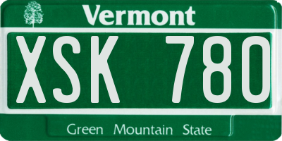 VT license plate XSK780