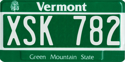 VT license plate XSK782