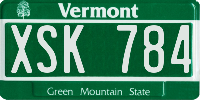 VT license plate XSK784