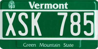 VT license plate XSK785