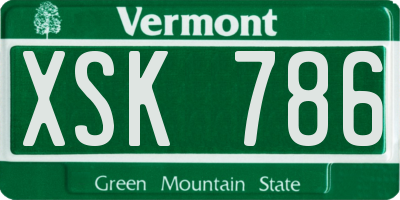 VT license plate XSK786