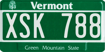 VT license plate XSK788