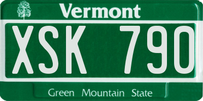 VT license plate XSK790