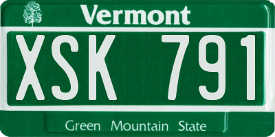 VT license plate XSK791
