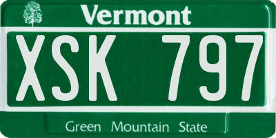 VT license plate XSK797