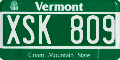 VT license plate XSK809