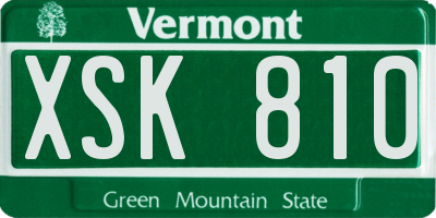 VT license plate XSK810