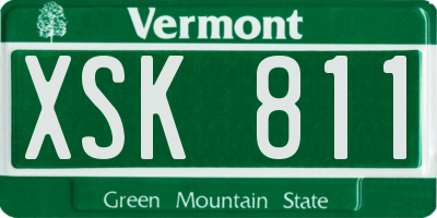 VT license plate XSK811