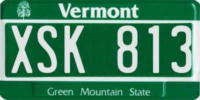 VT license plate XSK813