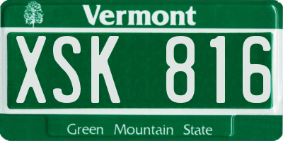 VT license plate XSK816