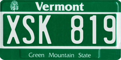 VT license plate XSK819