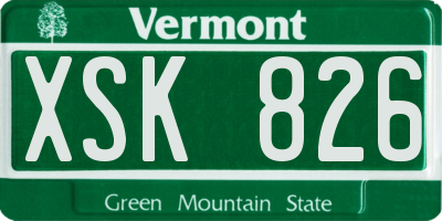VT license plate XSK826