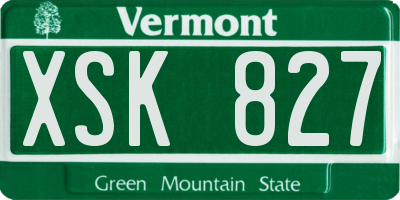 VT license plate XSK827