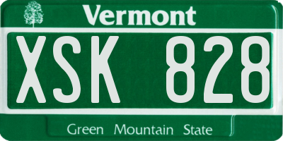 VT license plate XSK828