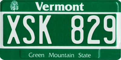VT license plate XSK829