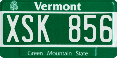 VT license plate XSK856