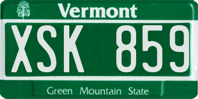 VT license plate XSK859